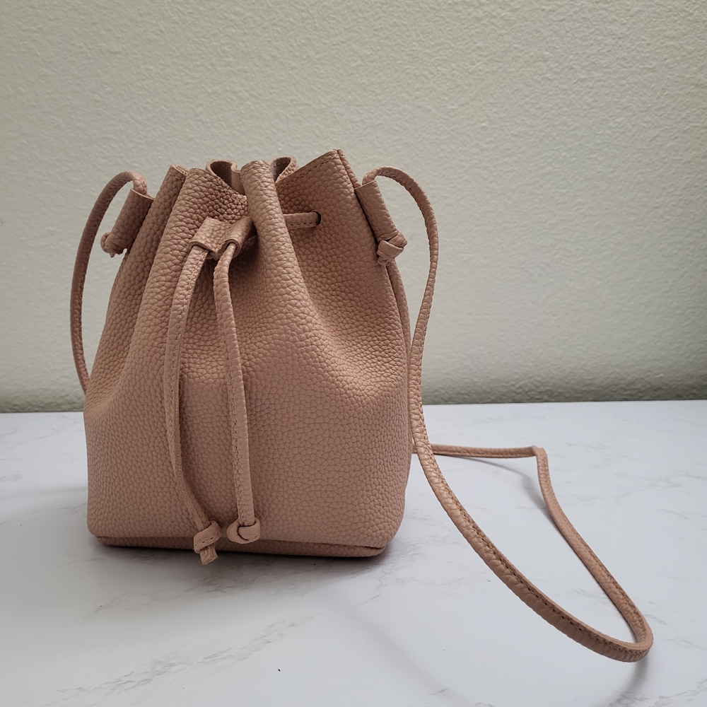 Elegant Nude Bucket Bag